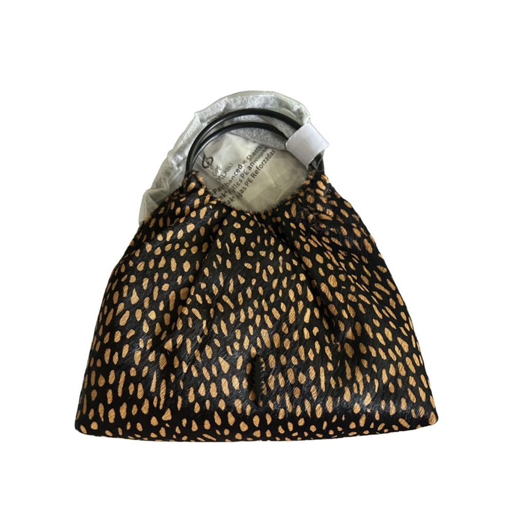 NWT Women's Thacker Small Crossbody Bag Black Brown Animal Print